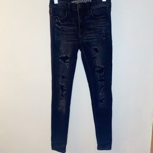 American Eagle Black Distressed Jeans
